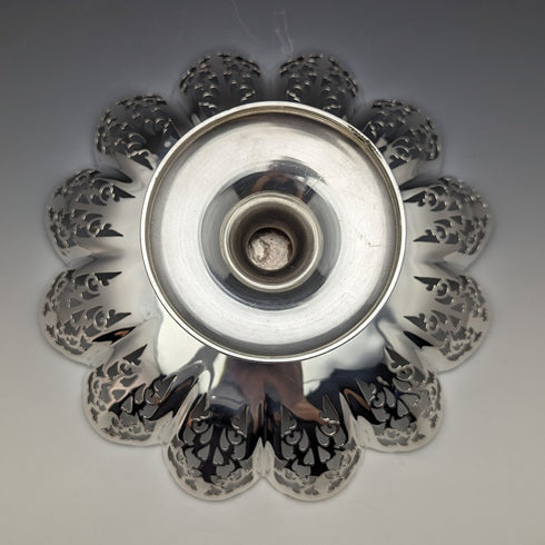 1933 British Vintage Sterling Silver Compote/Tazza 428g Diameter 24cm Viners