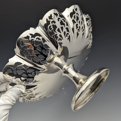 1933 British Vintage Sterling Silver Compote/Tazza 428g Diameter 24cm Viners