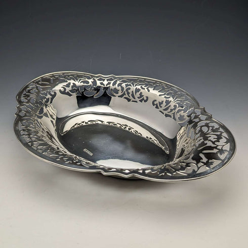 1912 年英國古董純銀盤籃 470 克 Fenton Brothers