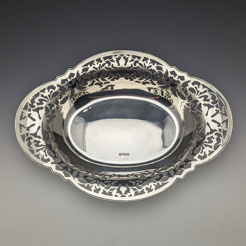 1912 年英國古董純銀盤籃 470 克 Fenton Brothers