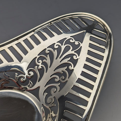 1896年 英国アンティーク 純銀製 インク壺&受け皿セット Sibray, Hall