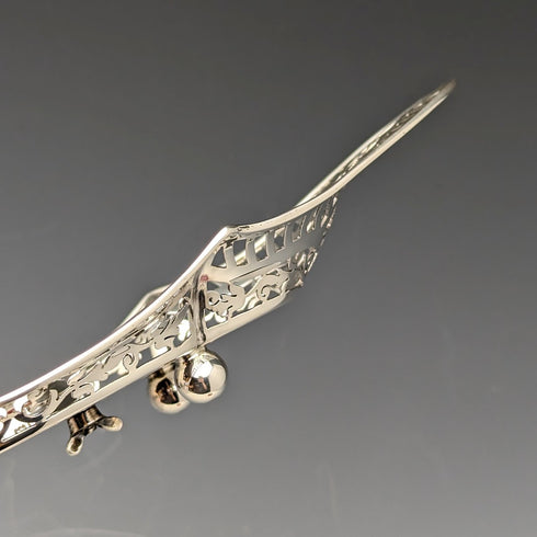 1896年 英国アンティーク 純銀製 インク壺&受け皿セット Sibray, Hall