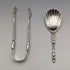 1875 British Antique Sterling Silver Tea Caddy Spoon & Tongs HENRY LIAS in Case