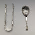 1875 British Antique Sterling Silver Tea Caddy Spoon & Tongs HENRY LIAS in Case