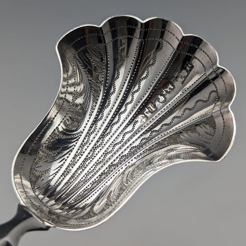 1857 British Antique Sterling Silver Tea Caddy Spoon Hilliard & Thomason