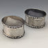 Circa 1960 British Vintage Sterling Silver Napkin Ring Pair Mappin & Webb Paper Box