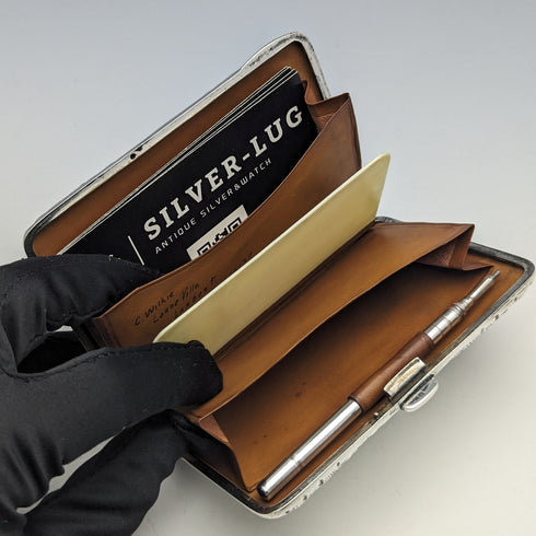 1900 英國古董純銀雙門卡包 Walker & Hall