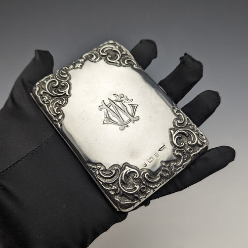 1900 英國古董純銀雙門卡包 Walker & Hall