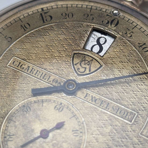 Antique Swiss Modernista Jumping Hour pocket watch works well