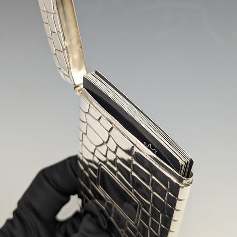 2001 年英國復古純銀鱷魚圖案卡包 62 克 Carr's of Sheffield