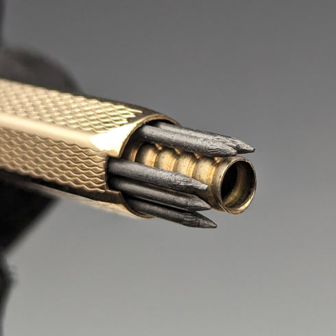 British Vintage Yard O Red Rolled Gold Hexagon Propelled Pencil