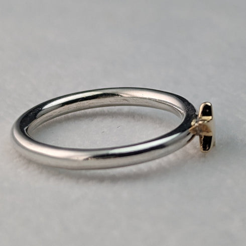 British Jewelry 9ct Gold Star Sterling Silver Ring Ring ALM