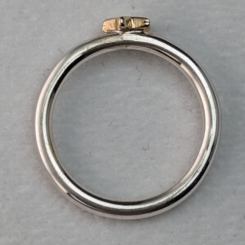 British Jewelry 9ct Gold Star Sterling Silver Ring Ring ALM