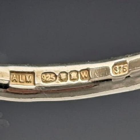 British Jewelry 9ct Gold Star Sterling Silver Ring Ring ALM