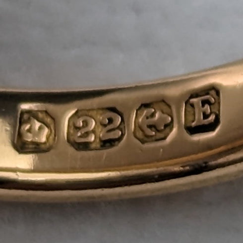1929 英國復古珠寶 K22 金戒指 Charles Green & Son
