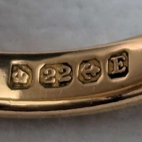 1929 英國復古珠寶 K22 金戒指 Charles Green & Son