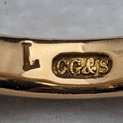 1929 英國復古珠寶 K22 金戒指 Charles Green & Son