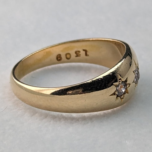 1899 年英國古董珠寶 18K 鑽石吉普賽戒指戒指