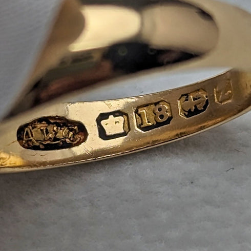 1899 年英國古董珠寶 18K 鑽石吉普賽戒指戒指