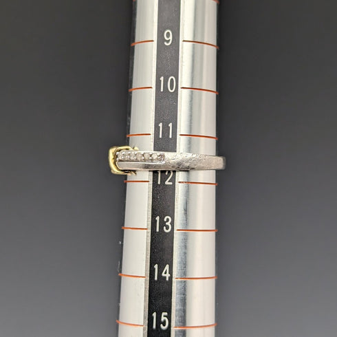 British Vintage Jewelry Mele Diamond & 9ct Gold & Sterling Silver Ring