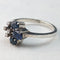 British Vintage Jewelry Blue & White Stone Sterling Silver Ring