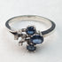 British Vintage Jewelry Blue & White Stone Sterling Silver Ring