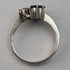 British Vintage Jewelry Blue & White Stone Sterling Silver Ring
