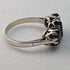 1977 British Vintage Jewelry 3 Garnet Sterling Silver Ring Ring
