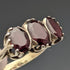 1977 British Vintage Jewelry 3 Garnet Sterling Silver Ring Ring