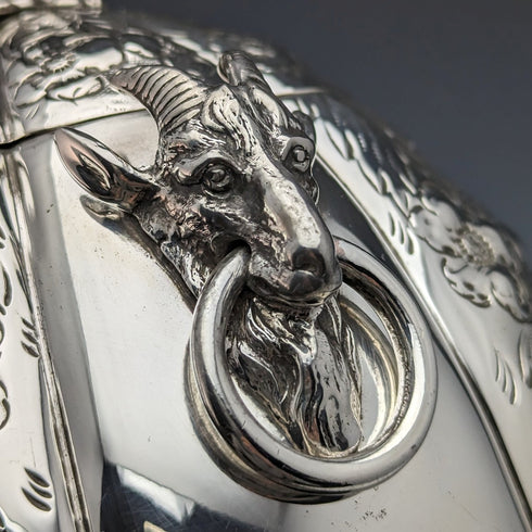 1880年代 英国アンティーク シルバープレート製 クッキージャー George Cutts & Sons