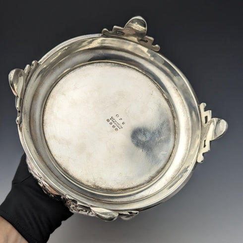 1880年代 英国アンティーク シルバープレート製 クッキージャー George Cutts & Sons