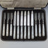 1950's British Vintage White Pearl Handle Cutlery 6 Pair Set with Case Mappin & Webb