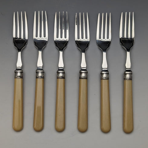 英國復古樹脂手把魚餐具 6 副套裝木盒 Cooper Brothers