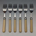 British Vintage Resin Handle Fish Cutlery 6 Pair Set in Wooden Box Cooper Brothers