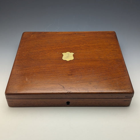 19世紀後半 英国アンティーク 彫刻白蝶貝ハンドル デザートカトラリー6ペアセット 木箱入り