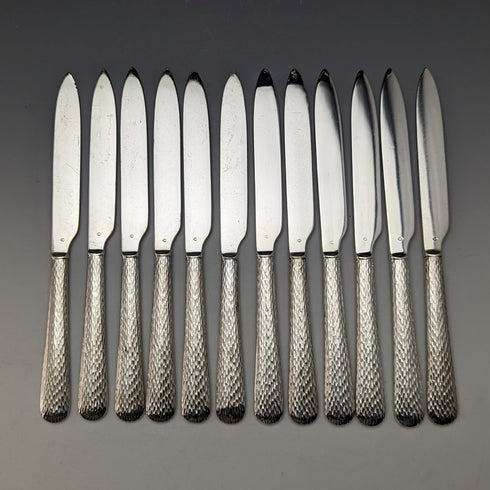 英國復古鍍銀餐具 12 對套裝木盒裝埃爾金頓