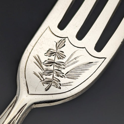 19世紀後半 英国アンティーク シルバープレート製 デザートカトラリー6ペアセット 木箱入り Fenton Brothers