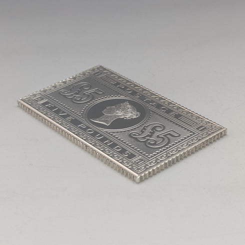 1977年 エリザベスⅡ世 戴冠25周年ジュビリー 純銀製 5ポンド切手レプリカ 40g