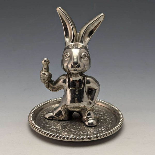British Vintage Silver Plated Rabbit Figurine Seba