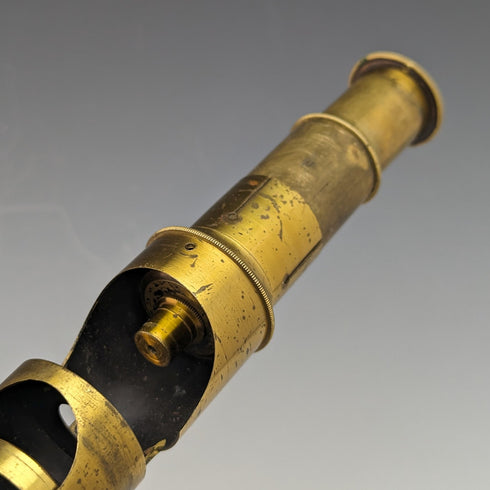 20世紀初頭 アンティーク 真鍮製 小型顕微鏡 木箱入り