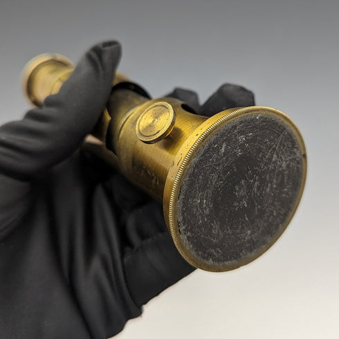 20世紀初頭 アンティーク 真鍮製 小型顕微鏡 木箱入り