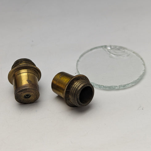 20世紀初頭 アンティーク 真鍮製 小型顕微鏡 木箱入り