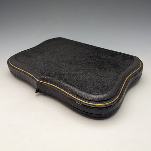 1908 British Antique 6 Sterling Silver Tea Spoons & Sugar Tongs Set in Case Atkin Brothers