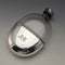1900 British Antique Silver Plated Decorated Oval Glass Skittles Hip Flask