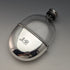 1900 British Antique Silver Plated Decorated Oval Glass Skittles Hip Flask