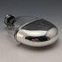 1900 British Antique Silver Plated Decorated Oval Glass Skittles Hip Flask