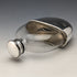1900 British Antique Silver Plated Decorated Oval Glass Skittles Hip Flask