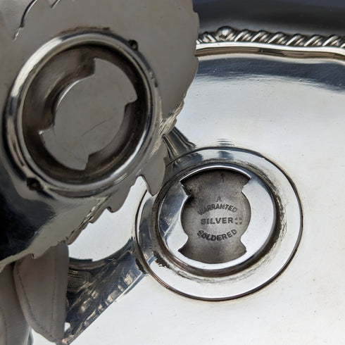 1904 British Antique Silver Plated Oval Entree Dish Elkington