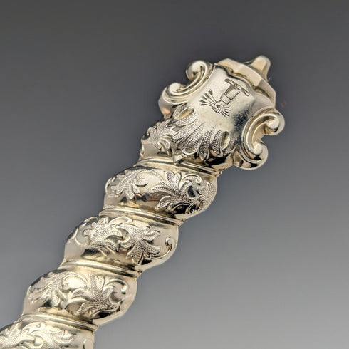 1850年頃 英国アンティーク ソリッドシルバーハンドル カトラリー12ペアセット 木箱入り Martin Hall