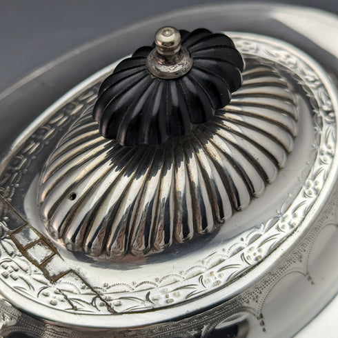 Circa 1895 British antique silver plated teapot Mappin & Webb